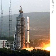 An Olympic weather satellite launch at Taiyuan Satellite Launch Center in northern Shanxi Province, 27 May 2008